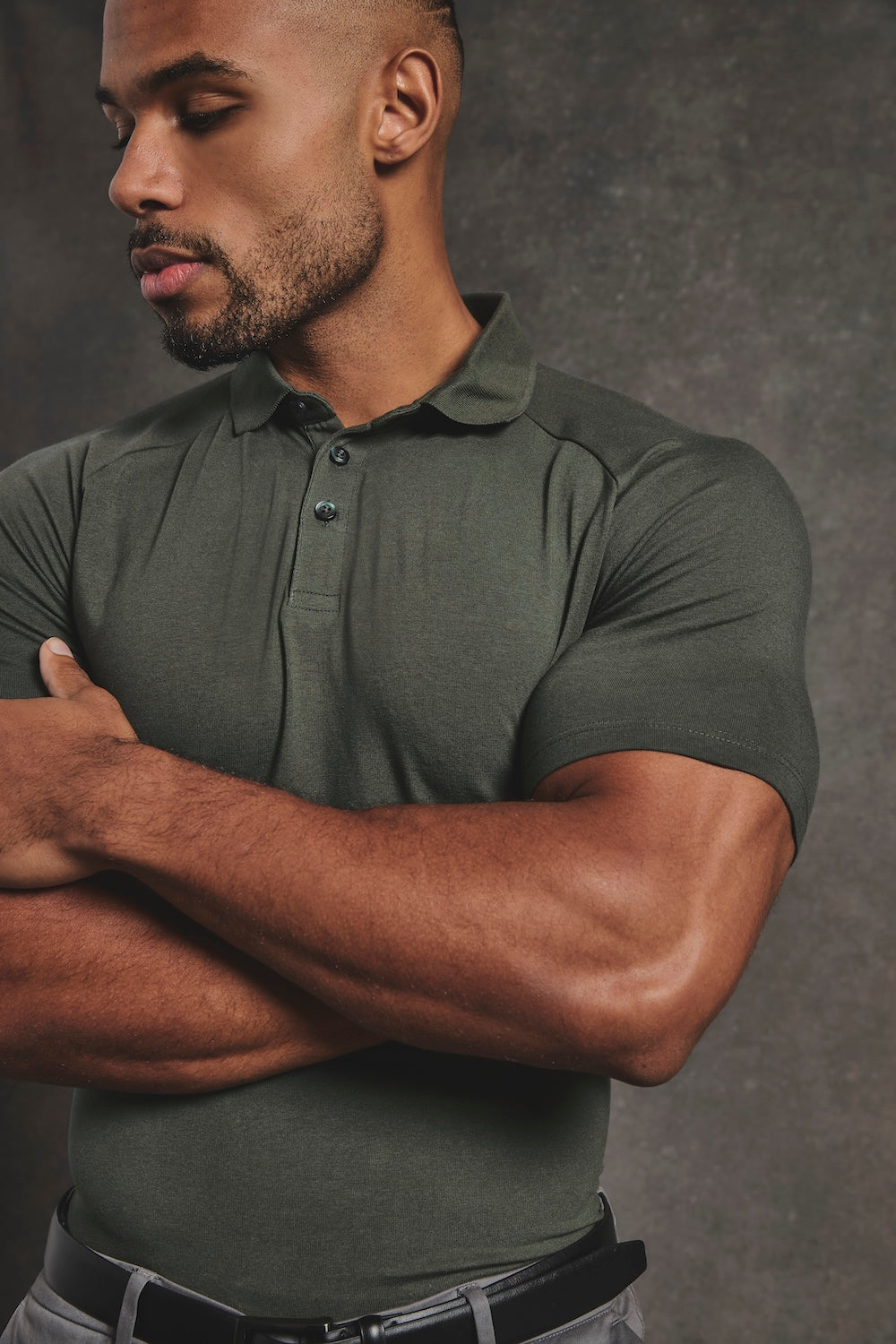 Athletic Fit Polo Shirt in Khaki - TAILORED ATHLETE - USA