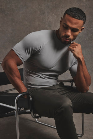 Athletic Fit Crew Neck T-Shirt in Grey - TAILORED ATHLETE - USA