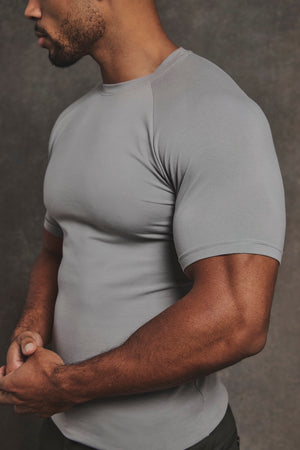 Athletic Fit Crew Neck T-Shirt in Grey - TAILORED ATHLETE - USA