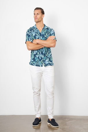 Printed Shirt in Multi Color Tropical Floral - TAILORED ATHLETE - USA