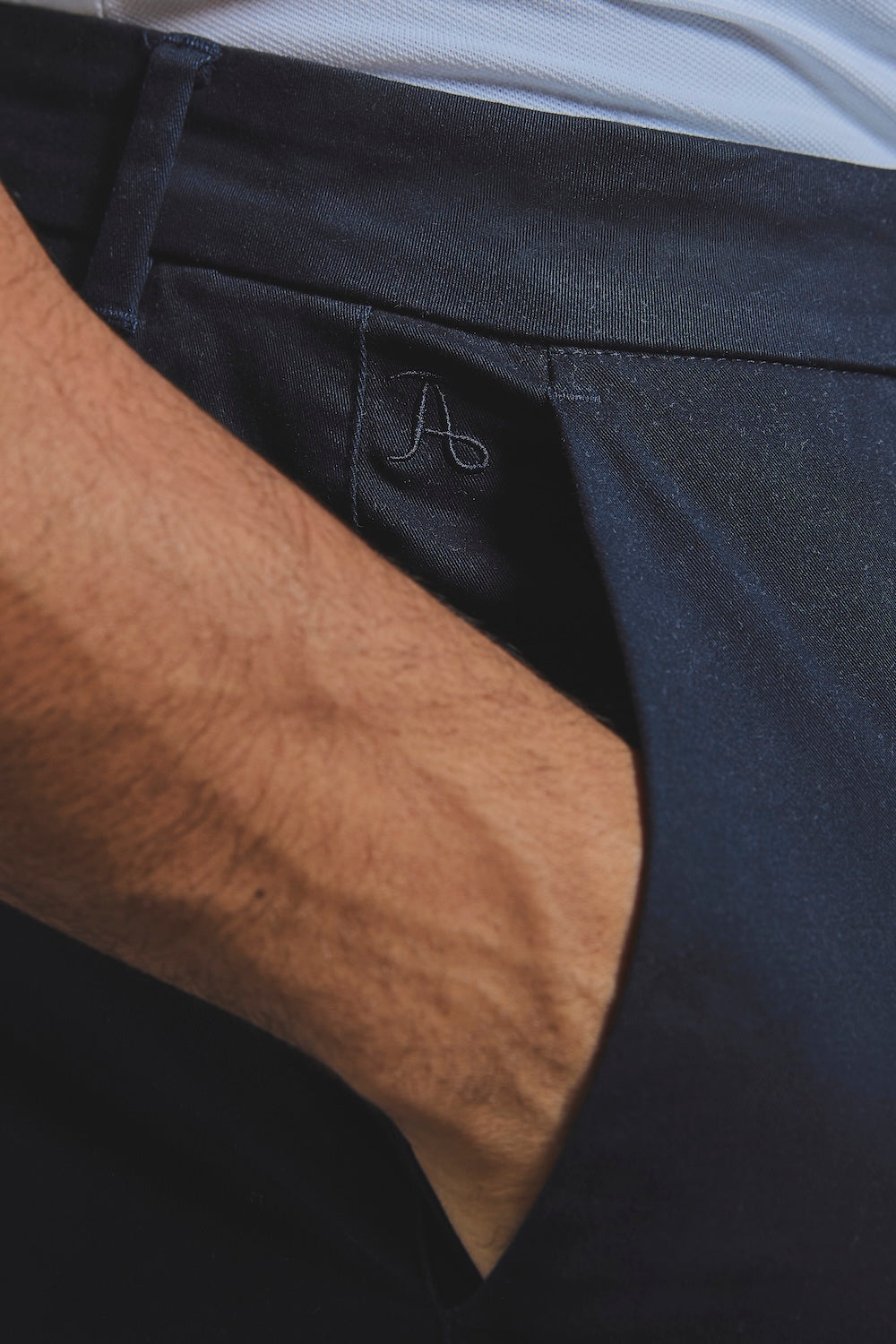 Athletic Fit Cotton Stretch Chino Pants in Navy - TAILORED ATHLETE - USA