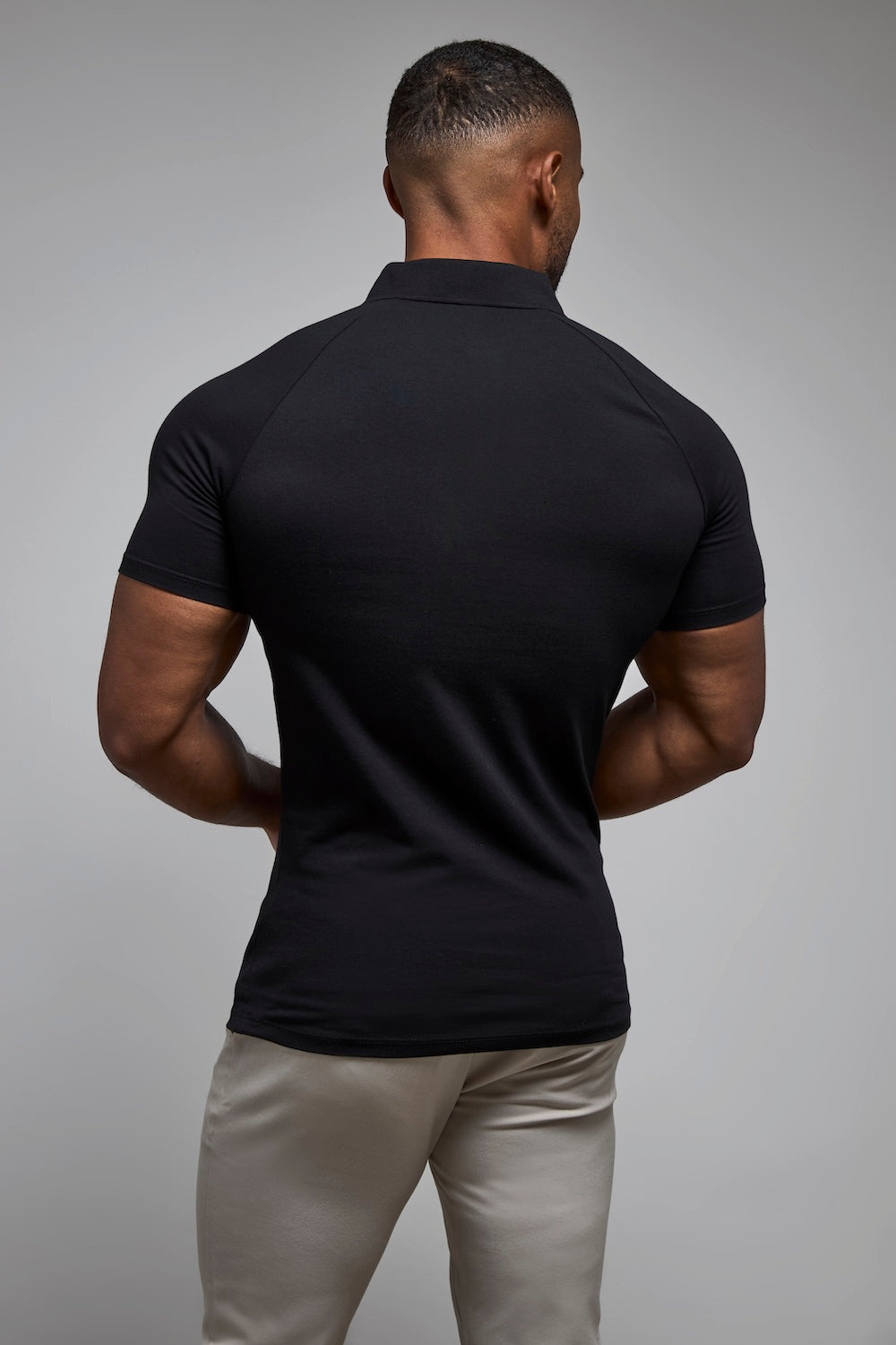 Athletic Fit Polo Shirt in Black - TAILORED ATHLETE - USA