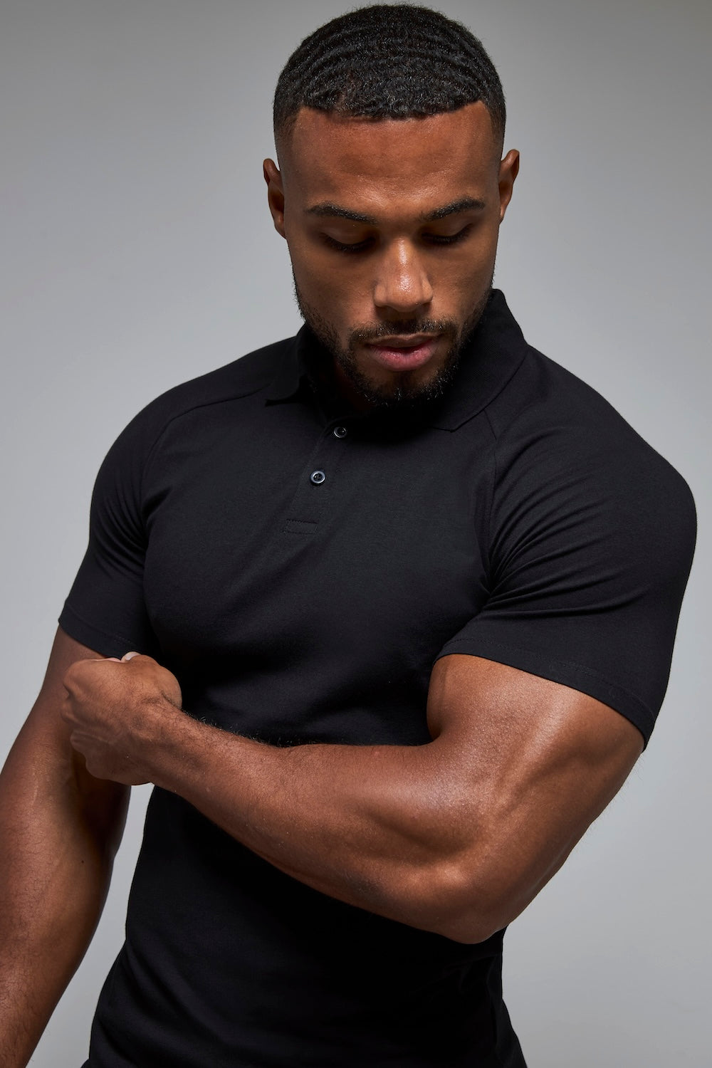 Athletic Fit Polo Shirt in Black - TAILORED ATHLETE - USA