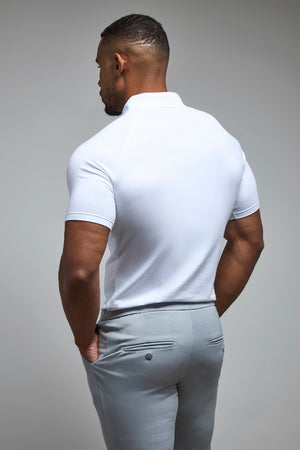 Athletic Fit Polo Shirt in White - TAILORED ATHLETE - USA
