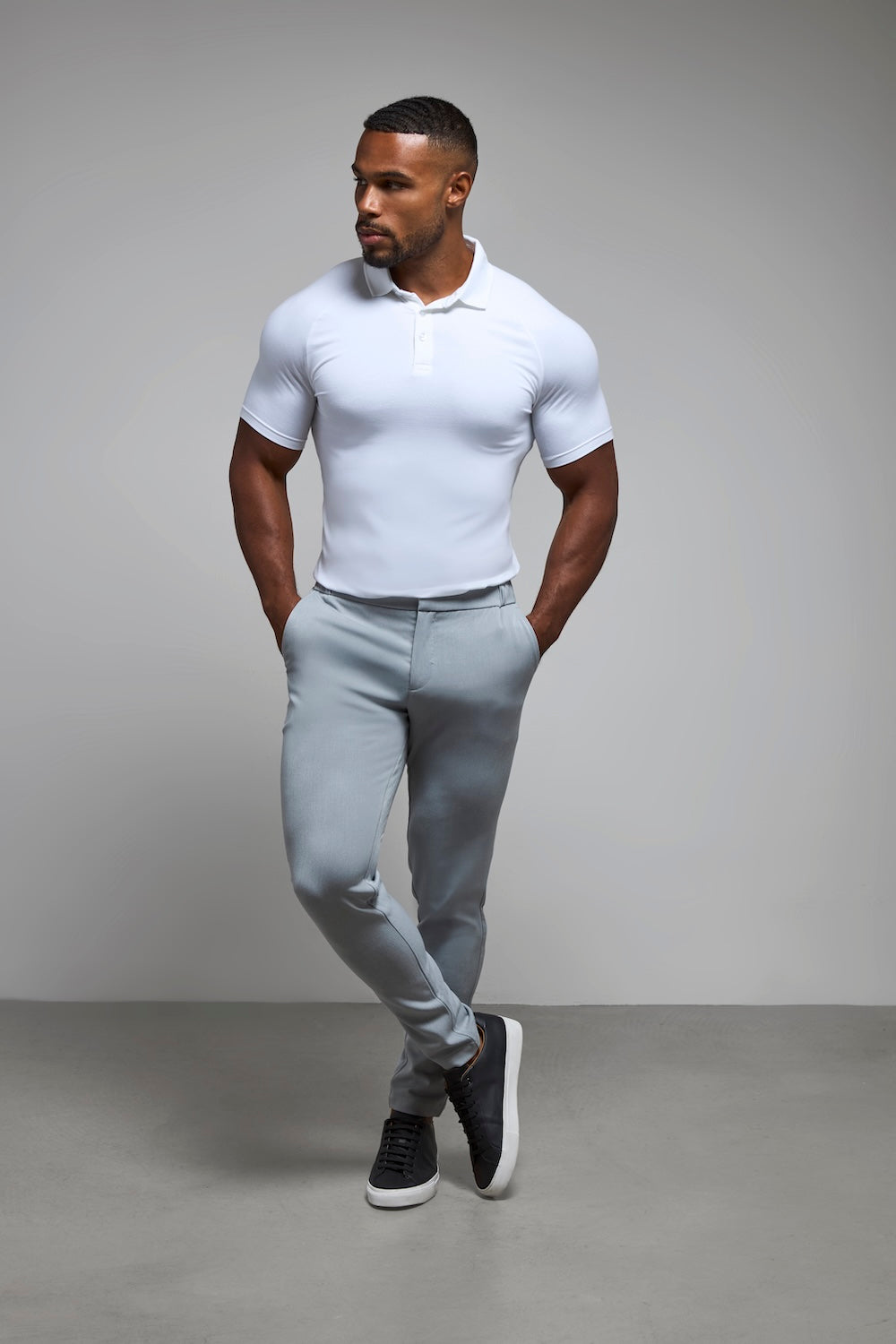 Athletic Fit Polo Shirt in White - TAILORED ATHLETE - USA