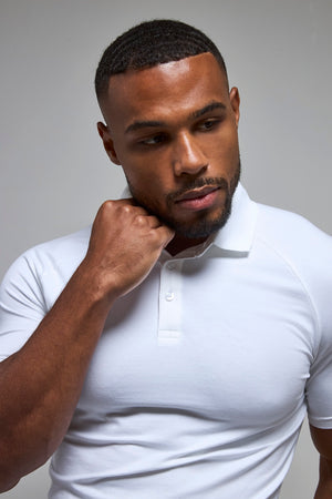 Athletic Fit Polo Shirt in White - TAILORED ATHLETE - USA