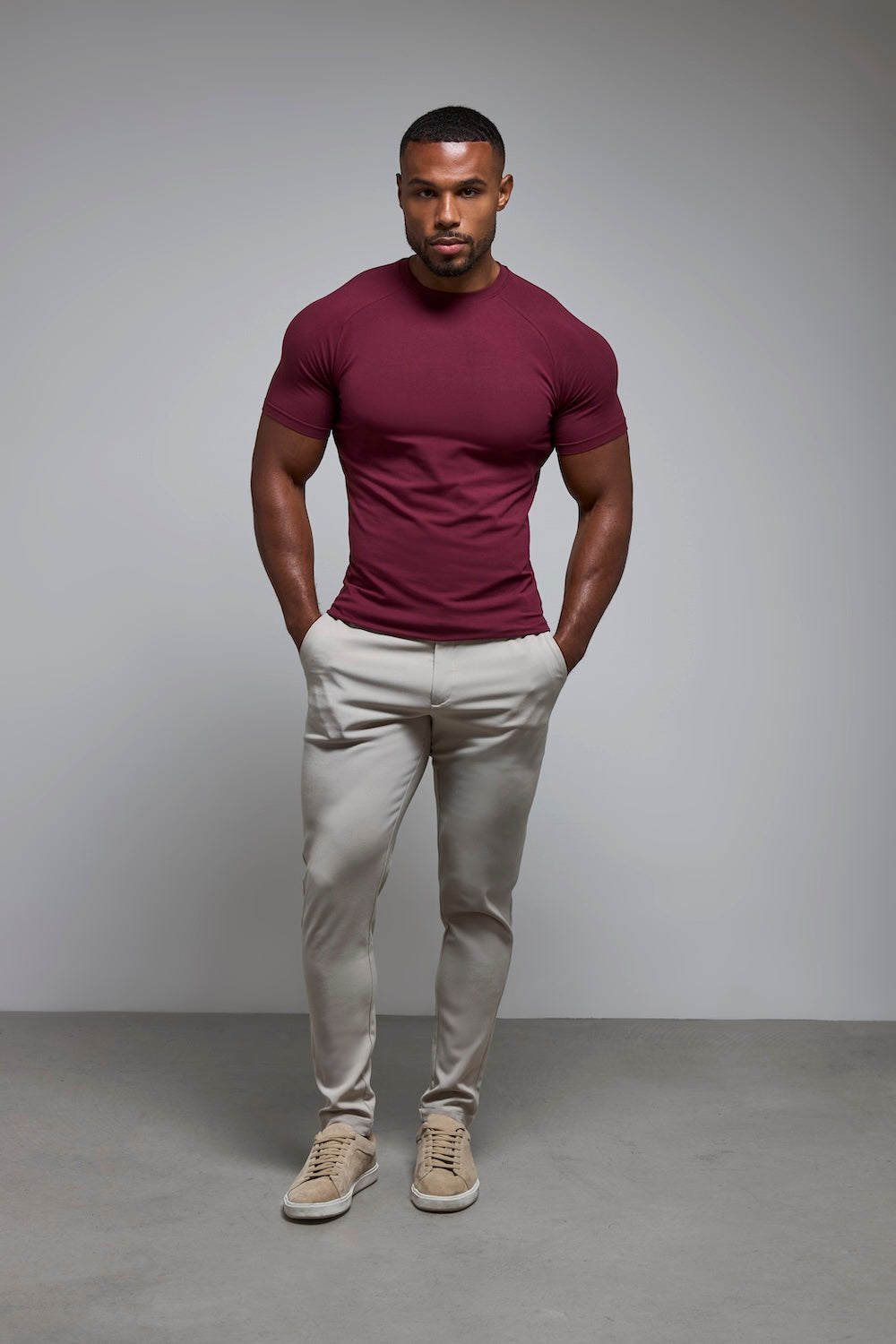 Athletic Fit T-Shirt in Burgundy - TAILORED ATHLETE - USA