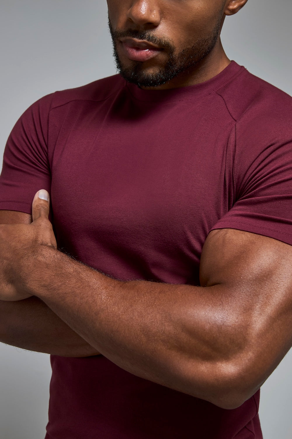Athletic Fit T-Shirt in Burgundy - TAILORED ATHLETE - USA