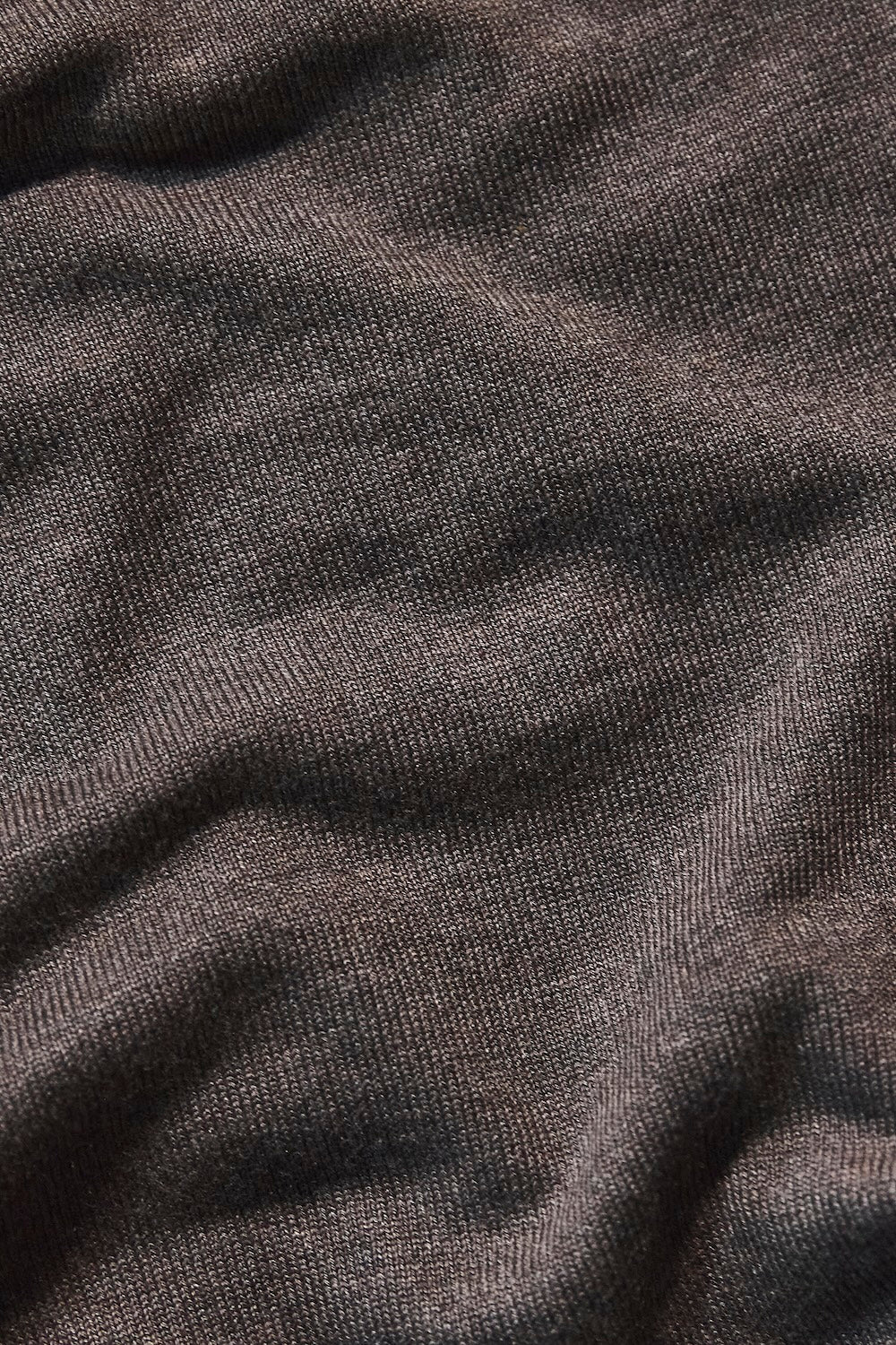 Open Collar Knitted Polo Shirt in Brown Marl - TAILORED ATHLETE - USA