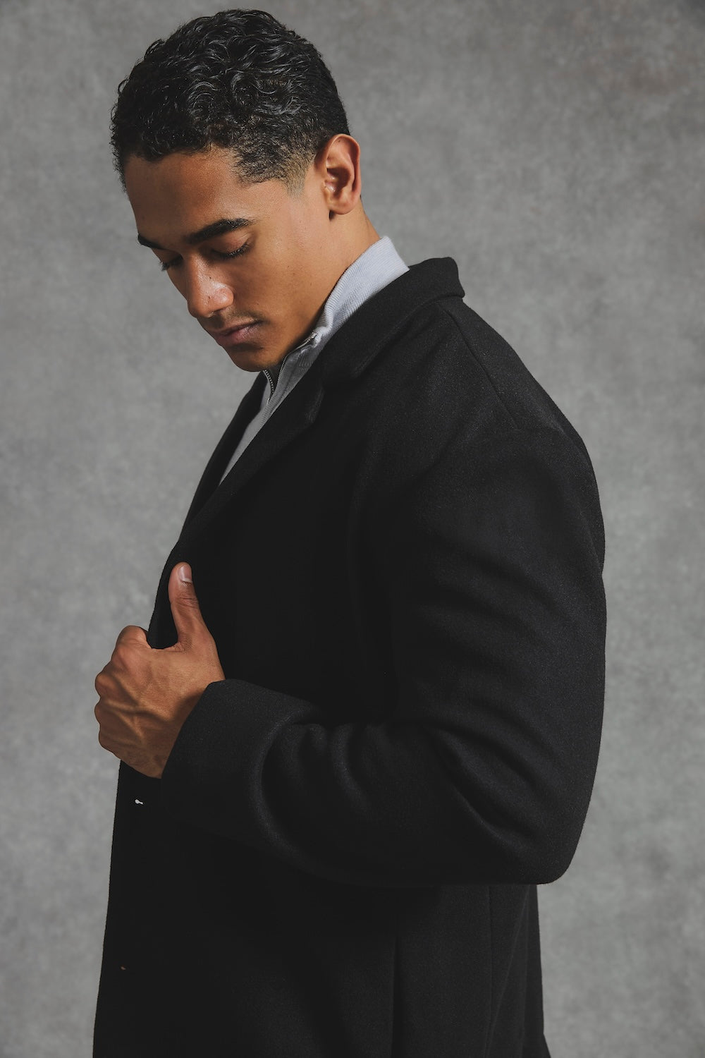 Single Breasted Overcoat in Black - TAILORED ATHLETE - USA