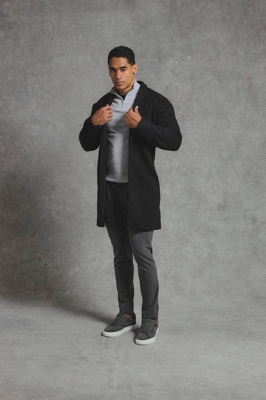 Single Breasted Overcoat in Black - TAILORED ATHLETE - USA
