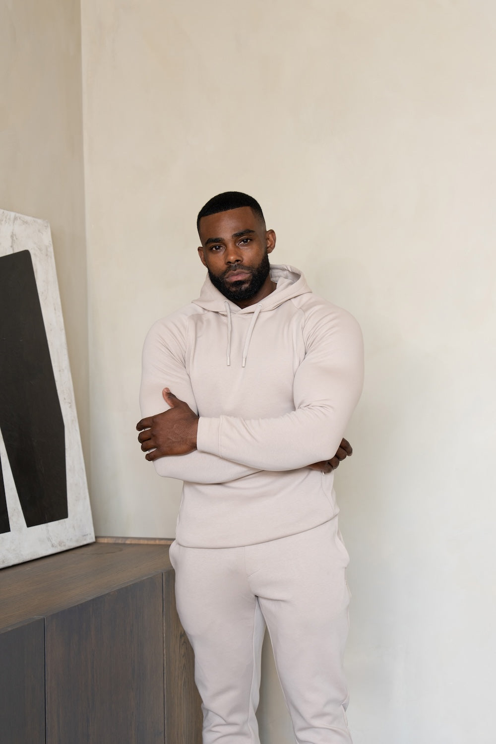Interlock Hoodie Sweat in Stone - TAILORED ATHLETE - USA