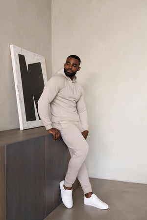 Interlock Hoodie Sweat in Stone - TAILORED ATHLETE - USA