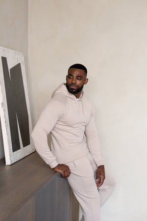 Interlock Hoodie Sweat in Stone - TAILORED ATHLETE - USA
