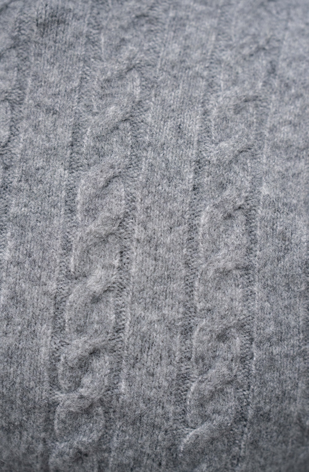 Soft Cable Crew Neck Sweater in Mid Grey - TAILORED ATHLETE - USA