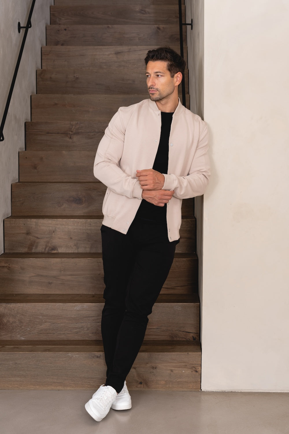 Jersey Bomber Jacket in Stone - TAILORED ATHLETE - USA