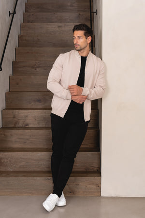 Jersey Bomber Jacket in Stone - TAILORED ATHLETE - USA