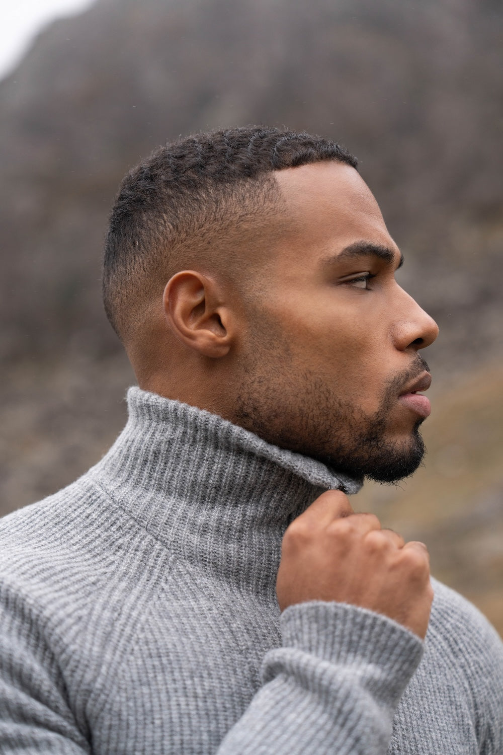 Fisherman Rib Half Zip in Mid Grey Marl - TAILORED ATHLETE - USA