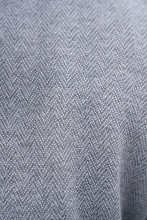 Double Breasted Herringbone Peacoat in Soft Grey - TAILORED ATHLETE - USA