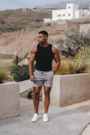 Athletic Fit Drawstring Chino Short 5” in Pale Grey - TAILORED ATHLETE - USA