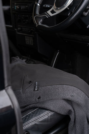 Herringbone Funnel Neck Overcoat in Charcoal - TAILORED ATHLETE - USA