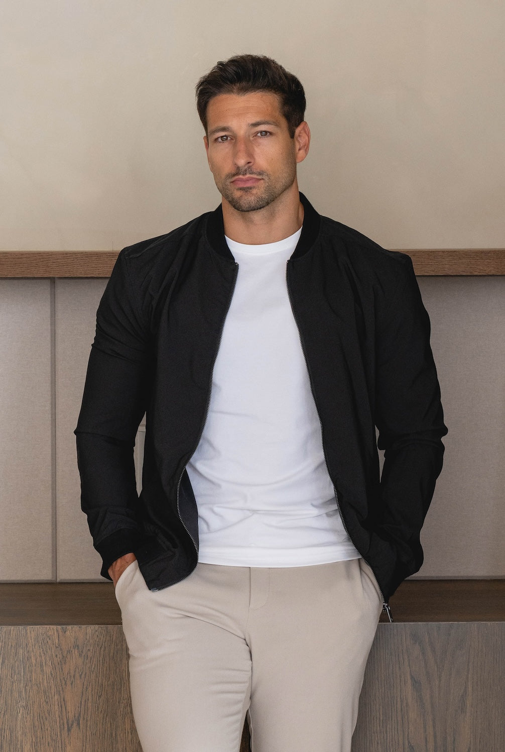 Light Weight Bomber Jacket in Black - TAILORED ATHLETE - USA