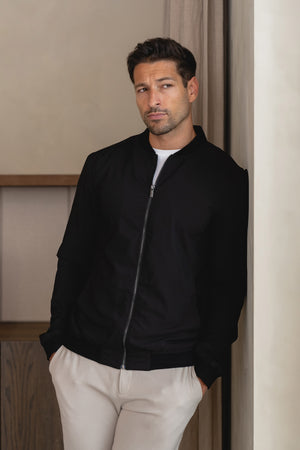 Light Weight Bomber Jacket in Black - TAILORED ATHLETE - USA