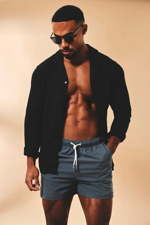 Quick Dry Plain Swim Shorts in Graphite - TAILORED ATHLETE - USA