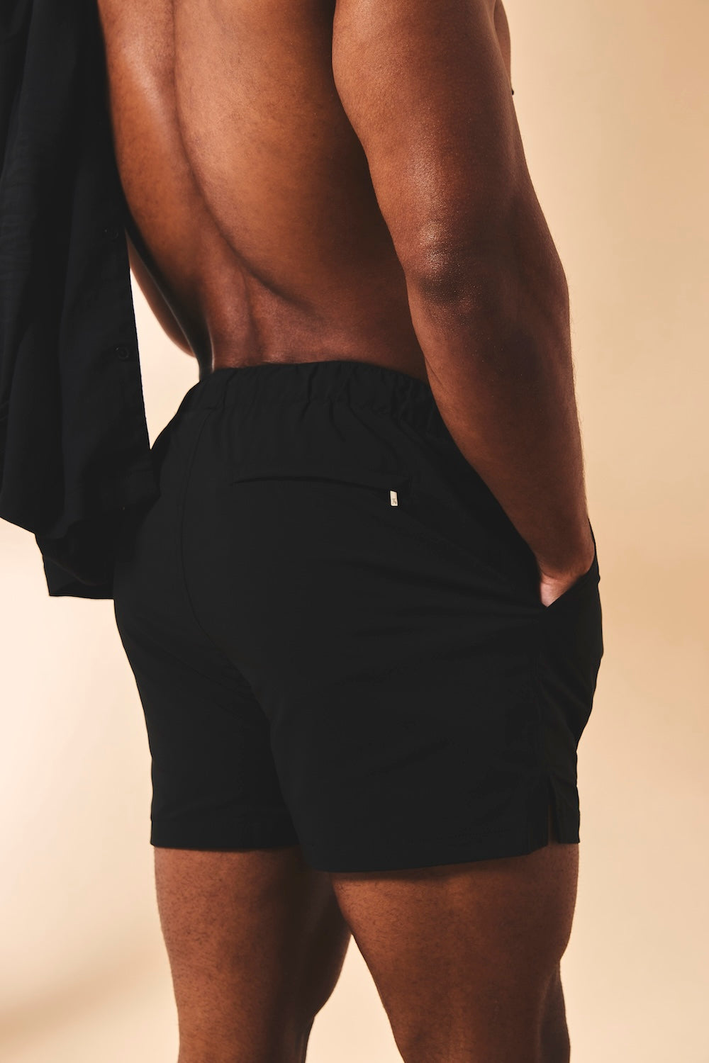 Quick Dry Plain Swim Shorts in Black - TAILORED ATHLETE - USA