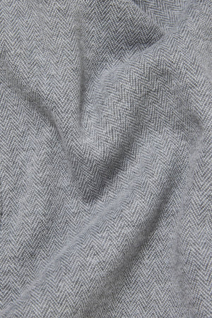 Single Breasted Herringbone Overcoat in Soft Grey - TAILORED ATHLETE - USA