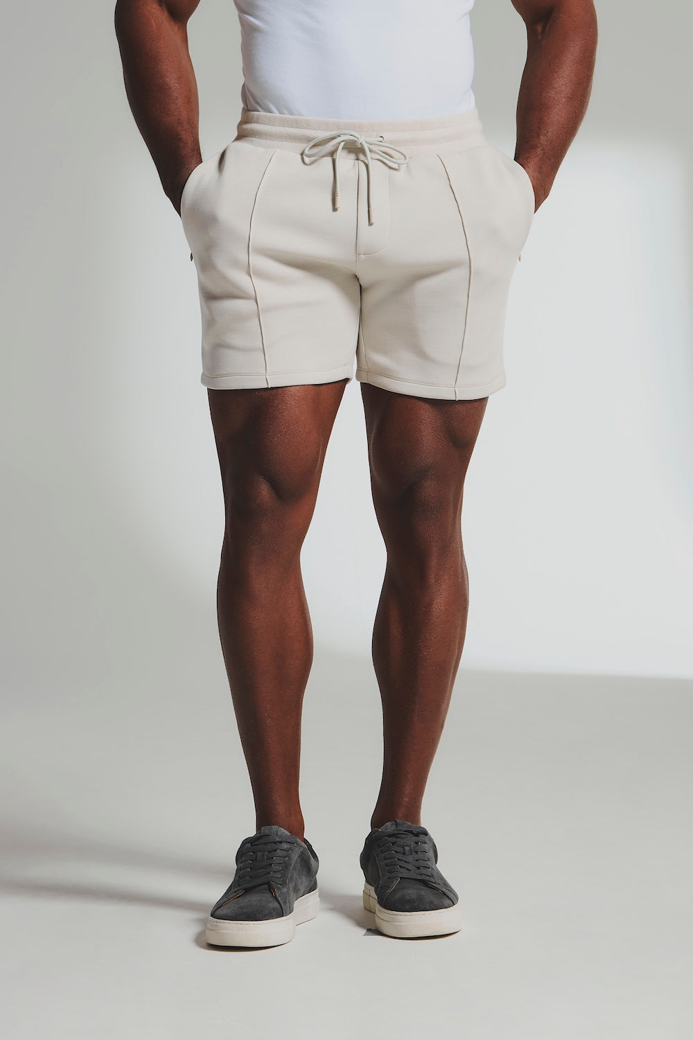Luxe Sweat Shorts in Chalk - TAILORED ATHLETE - USA