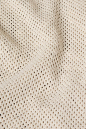 Open Stitch Cuban Collar Knitted Shirt in Stone - TAILORED ATHLETE - USA