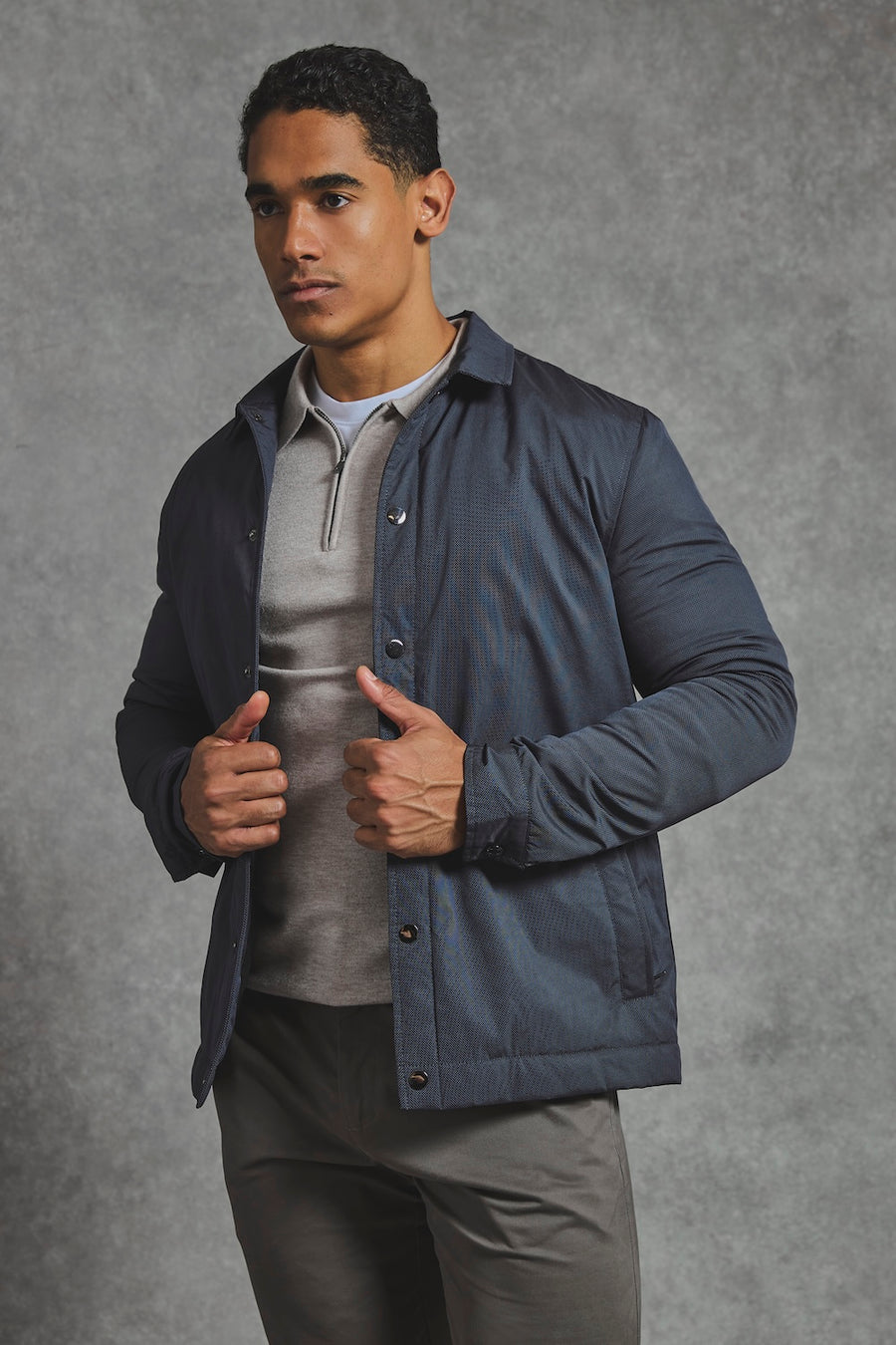 Shower Resistant Padded Coat Jacket in Navy - TAILORED ATHLETE - USA