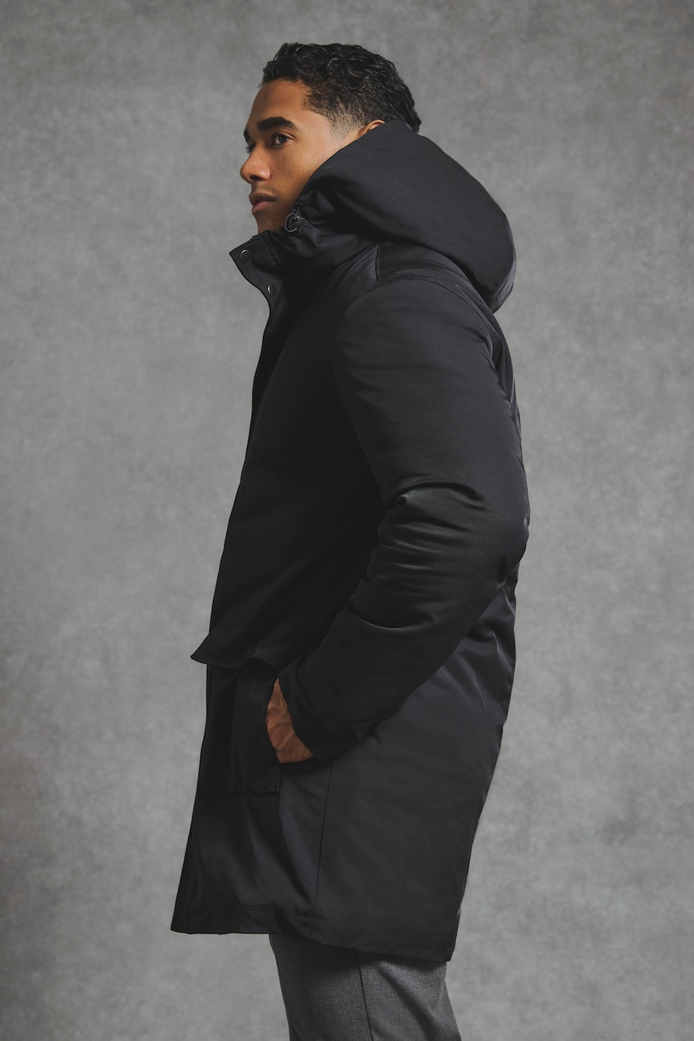Shower Resistant Padded Parka in Black - TAILORED ATHLETE - USA