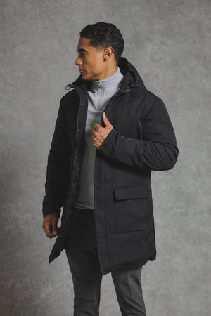 Shower Resistant Padded Parka in Black - TAILORED ATHLETE - USA