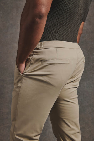 Smart Chino Side Adjuster Pants in Stone - TAILORED ATHLETE - USA