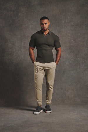 Smart Chino Side Adjuster Pants in Stone - TAILORED ATHLETE - USA