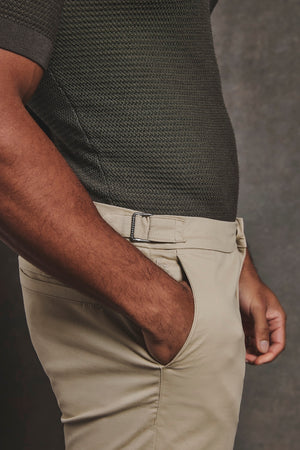 Smart Chino Side Adjuster Pants in Stone - TAILORED ATHLETE - USA