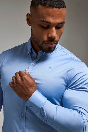 Athletic Fit Signature Shirt in Mid Blue - TAILORED ATHLETE - USA