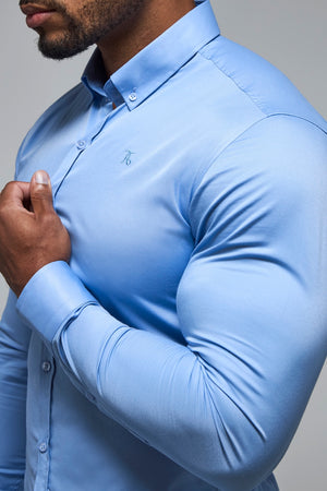 Athletic Fit Signature Shirt in Mid Blue - TAILORED ATHLETE - USA