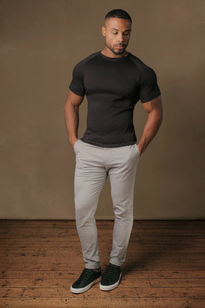 Mercerised Cotton T-Shirt in Black - TAILORED ATHLETE - USA