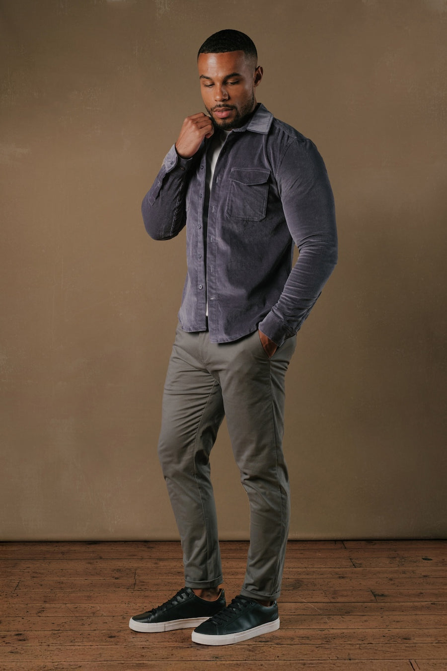 Cord Overshirt in Slate Blue - TAILORED ATHLETE - USA