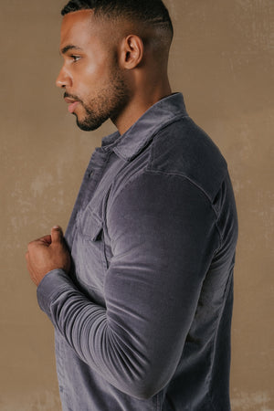 Cord Overshirt in Slate Blue - TAILORED ATHLETE - USA