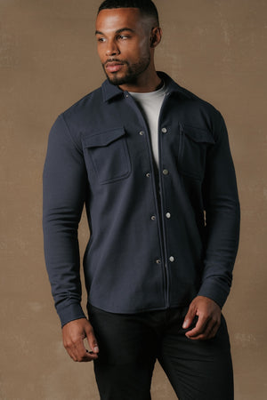 Soft Brushed Overshirt in Airforce - TAILORED ATHLETE - USA