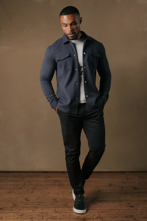 Soft Brushed Overshirt in Airforce - TAILORED ATHLETE - USA