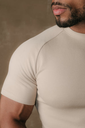 Textured Jersey T-Shirt in Stone - TAILORED ATHLETE - USA