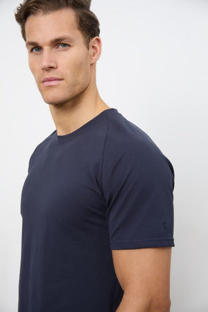 Textured Jersey T-Shirt in Navy - TAILORED ATHLETE - USA