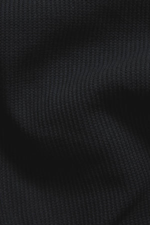 Textured Buttonless Polo Shirt in Black - TAILORED ATHLETE - USA