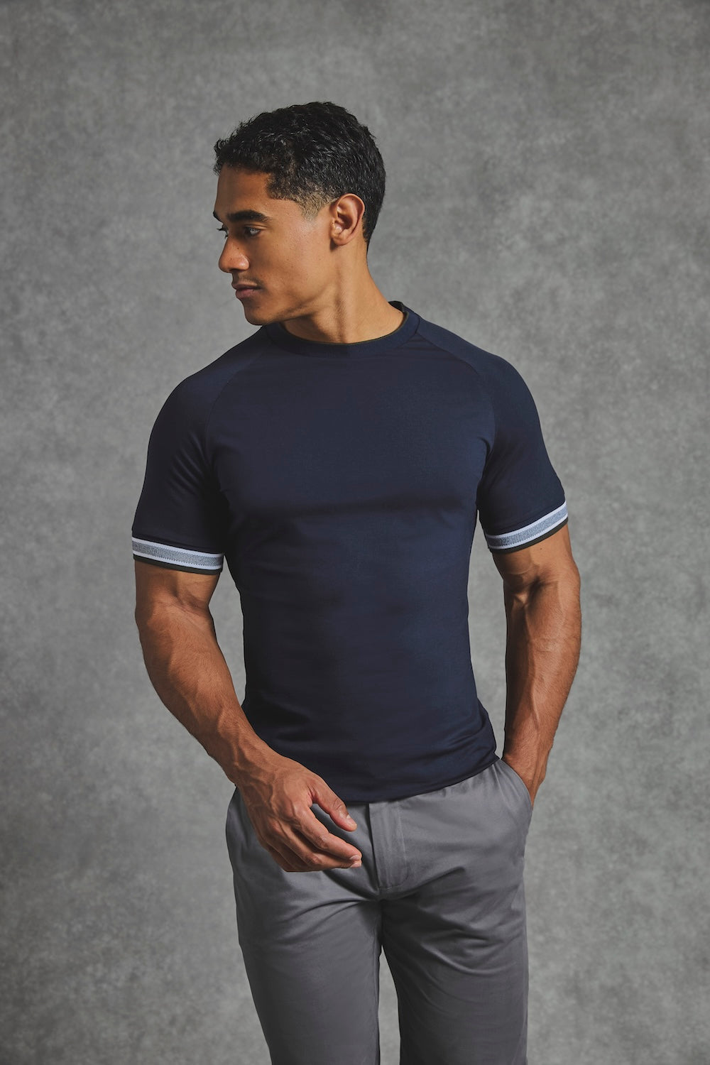 Tipped T-Shirt in Navy - TAILORED ATHLETE - USA