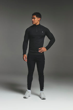 Training Quarter Zip in Black - TAILORED ATHLETE - USA
